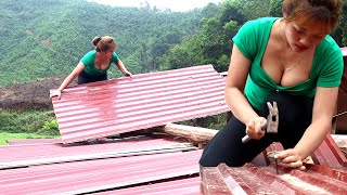 Heavy rain and wind blew wooden house down - Repair roof blown by tornado