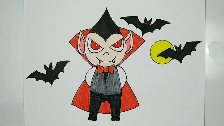 儿童简笔画 - 万圣节 / 吸血鬼 / 每天一幅简笔画161 / 零基础学画画 / Painting and coloring - Halloween / vampire - 天天要闻