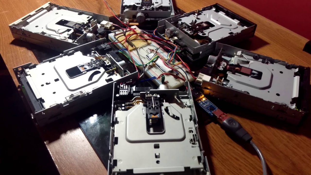 Singing Floppy Drives - Tetris Theme B - ATMEGA1284P