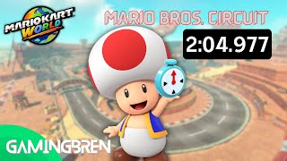 Mario Kart World Time Trial: Mario Bros. Circuit in 2:04.977!