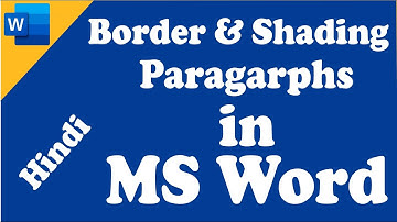 MS Word in Hindi #30 - Paragraph Border and Shading (Color)