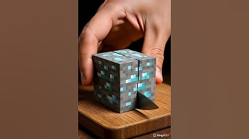 ASMR Diamond Ore Minecraft Block Cutting - #ai #minecraft #asmr