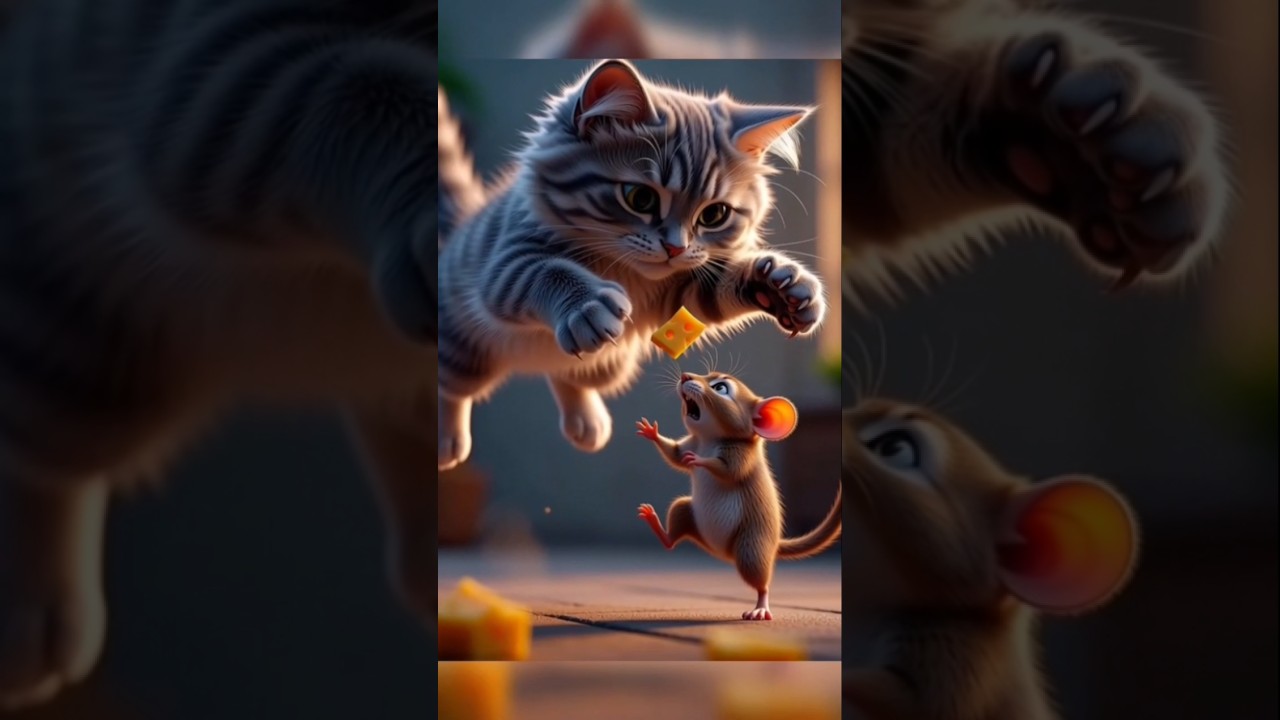 cat vs rat 😆😮
