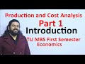 Production and cost analysis part 1 introduction mbs first semester economics concept for numerical