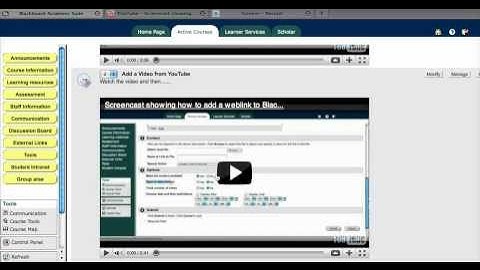 Screencast showing how to embed a YouTube video into Blackboard