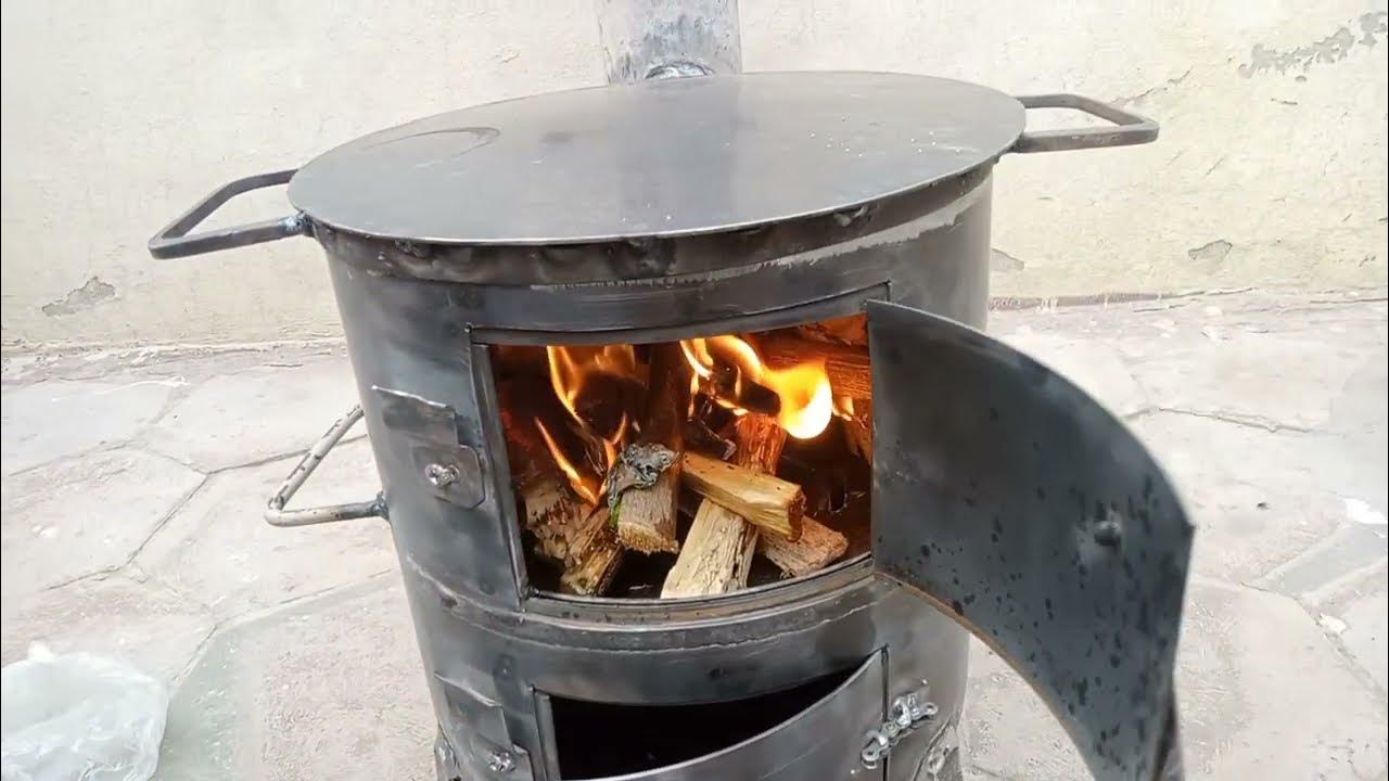 How to make a smokeless wood stove old cylinder DIY wood stove