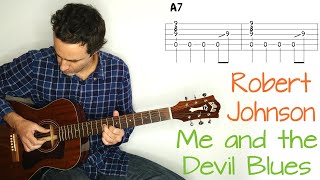 Me and the Devil Blues - Robert Johnson - Guitar lesson / tutorial / cover with tab Resimi