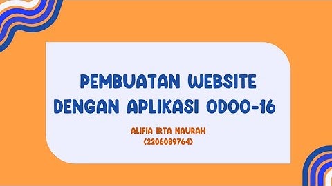 Pembuatan Website dan E-Commerce pada Odoo-16
