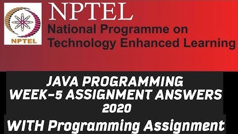 NPTEL PROGRAMMING IN JAVA WEEK-5 ASSIGNMENT ANSWERS||#NPTEL|||#SKumarEdu||#java