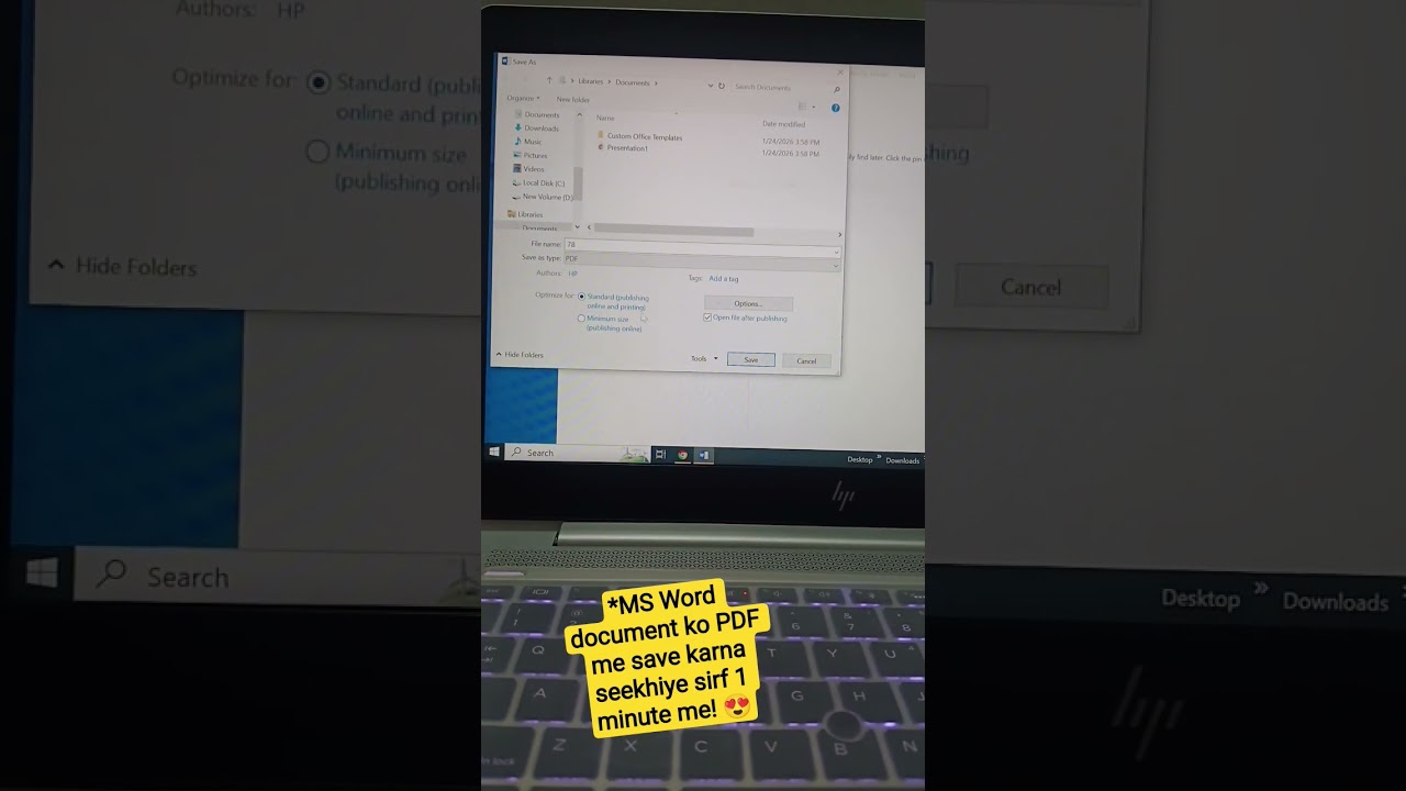 *MS Word document ko PDF me save karna seekhiye sirf 1 minute me! 😍