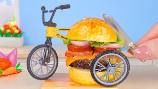🍔🚲 Satisfying Miniature Burger Bicycle Recipe | 1000+ Miniature Food Recipe Asmr | Tiny Cakes