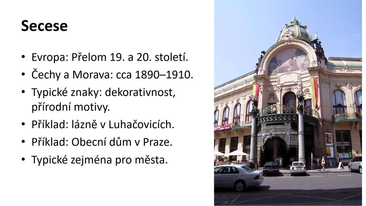 Dějepis: Stavební a umělecké slohy