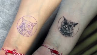 Realistic Cat Portrait Tattoo Time Lapse