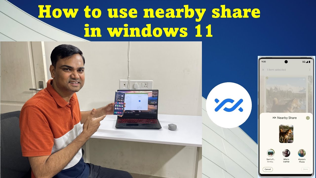 (Hindi) How to use nearby share in windows 10 and 11 | Nearby share for