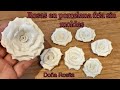 Como hacer ROSAS en porcelana fria SIN MOLDES super facil de hacer / Manualidades Doña Rosita