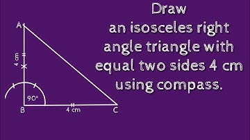 How to draw an isosceles right angle triangle with two equal sides 4 cm.shsirclasses.