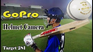 Batsman Helmet Camera POV [ Night Match Target 281 runs ] Academy Cricket Match