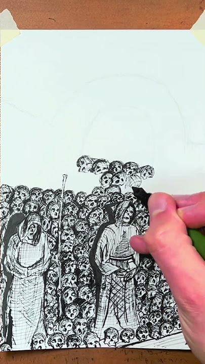 Memento Mori Timelapse drawing | Ossuary #inktober2025 #mementomori #ossuary #catholicart