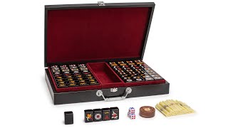 Chinese Mahjong Game Set - Jet Set - with 148 Black Tiles and Wooden Case screenshot 4