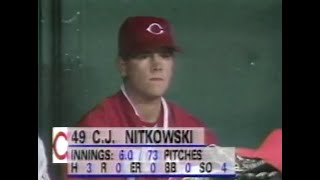 CJ Nitkowski 7 shutout innings, Reds beat Schilling: 6/28/95 Phillies vs Cincinnati Reds full game
