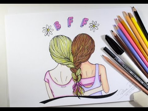 Desenhos melhores amigas facil