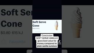 At McDonald’s, the soft serve vanilla cone is the best deal in terms of cost per kJ!! #mcdonalds screenshot 4