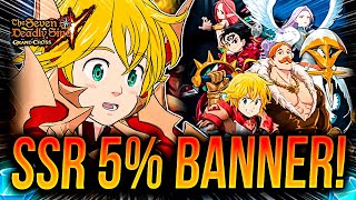 5TO ANIVERSARIO BANNER 5% SSR GRATIS!!!  EL MEJOR REGALO PREFEST!| Seven Deadly Sins: Grand Cross