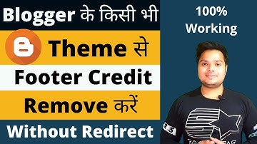 How to Remove Footer Credit Link From Blogger Template