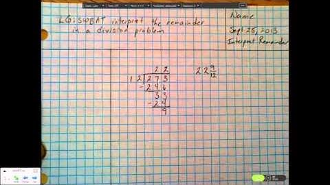Mr. F Math5 - Class Video-Interpret Remainders