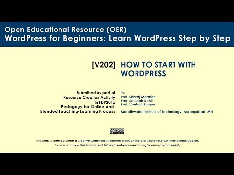 FDP201x OER V202 How to Start with WordPress