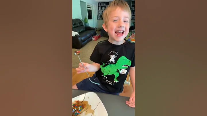 Boys eating sprinkles pancakes May 2022