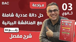 حل دالة عددية شاملة مع المناقشة البيانية رقم 4