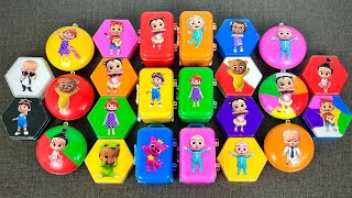 Washing Up Pinkfong, Cocomelon with Rainbow CLAY On Sand ! Satisfying ASMR Videos