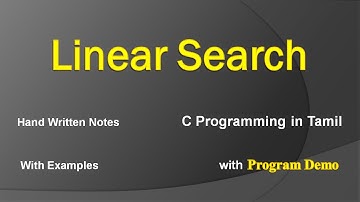 Linear Search in C | C Programming in Tamil