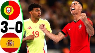 Portugal vs Spain 3-0 - All Goals and Highlights - 2024 🔥 RONALDO