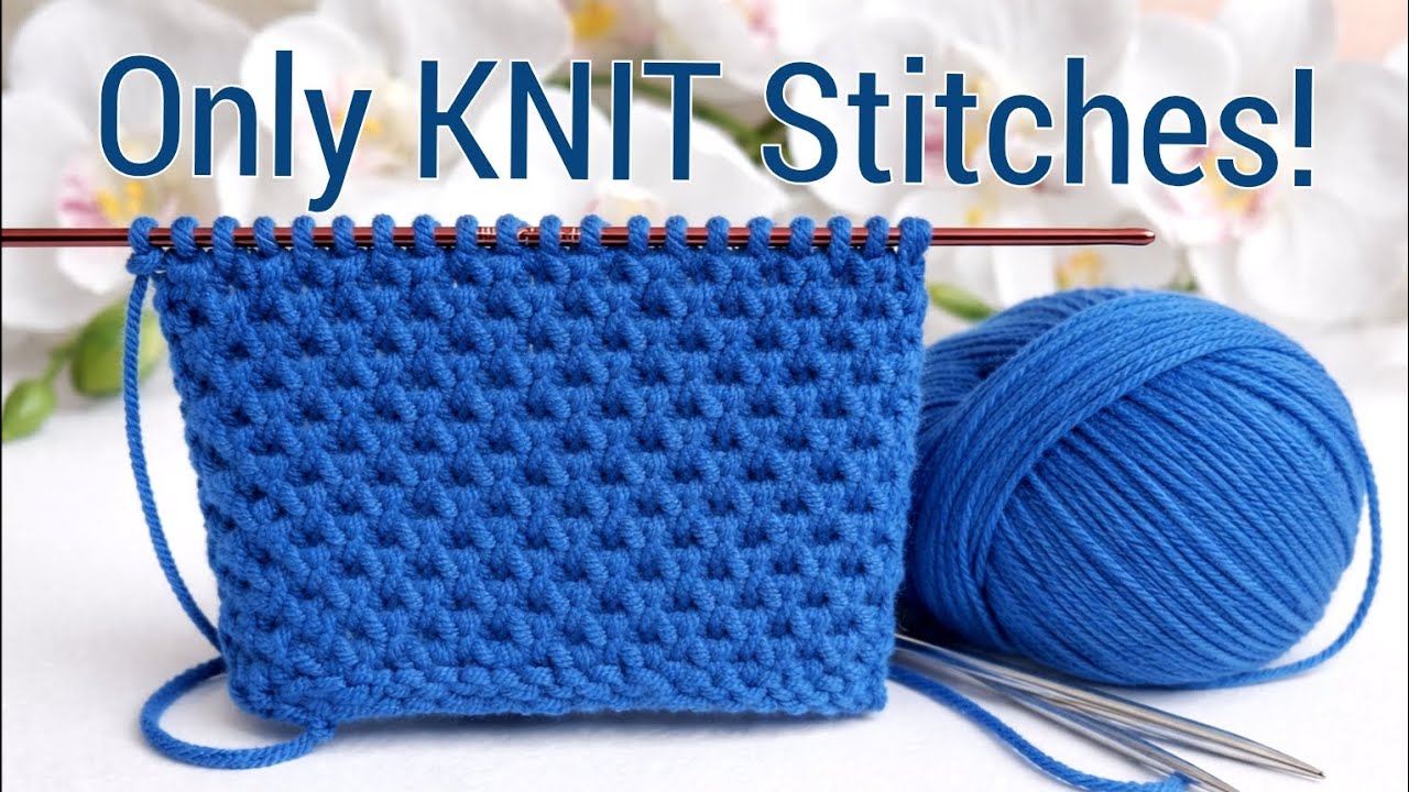 💥Only Knit Stitches – Beautiful Textured Knitting Pattern Made with Knit Stitches | Easy & Beginner 
