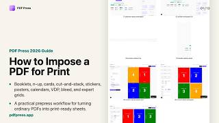 How to Impose a PDF in 2026: Booklets, N-Up, Cut-and-Stack, Bleed & Print-Ready Layouts