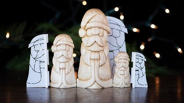 How to Carve a Simple Santa Claus with Stencils - Easy Woodcarving Full Santa Tutorial