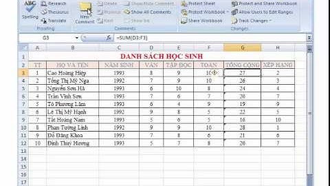 Học Excel cơ bản | Bài 11: Đặt Tên, Ghi Chú và Bảo Vệ Ô