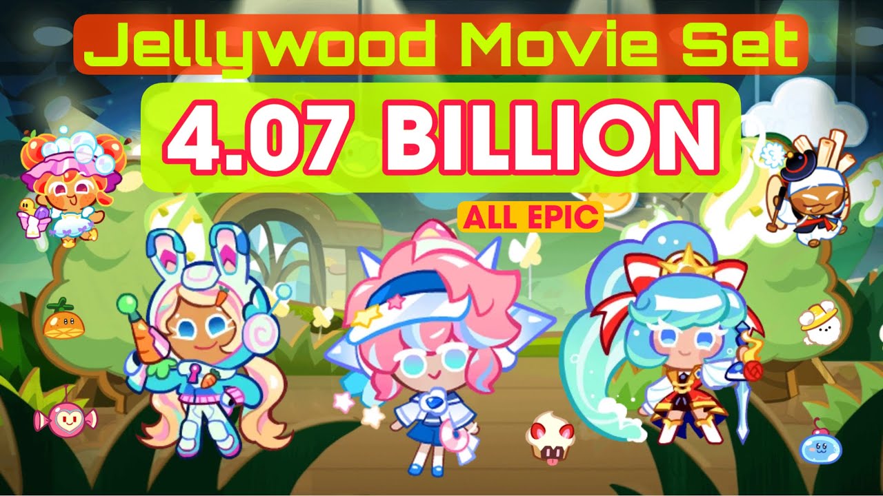 CookieRun OvenBreak | Jellywood Movie Set (All Epic Build) 4.07B Full Run | GPZ