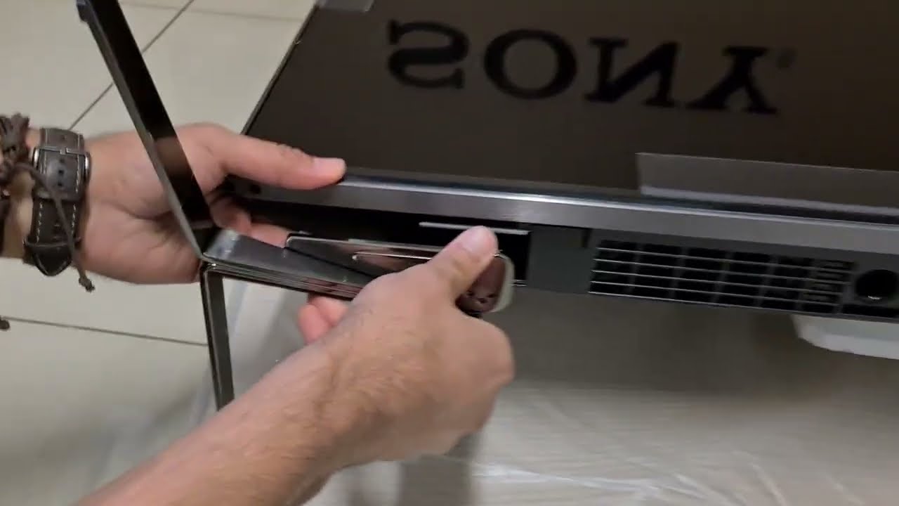 How to INSTALL SONY TV LEGS  - Sony X950H 4k Assemble Pedestal -  Techfoot Reviews