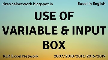 332* Learn VBA - Introduction of Variables and use of Input Box in VBA Part-11 {English}