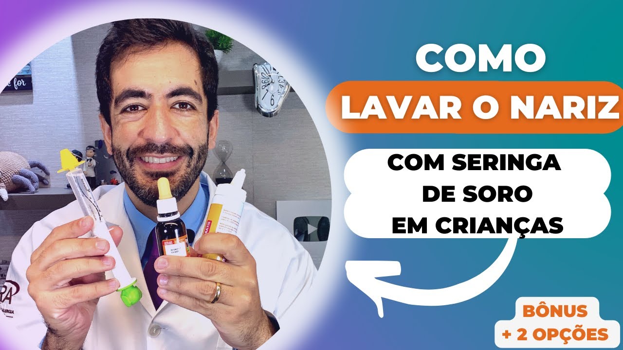 Como lavar o nariz de criança e bebê com seringa de soro fisiológico ...