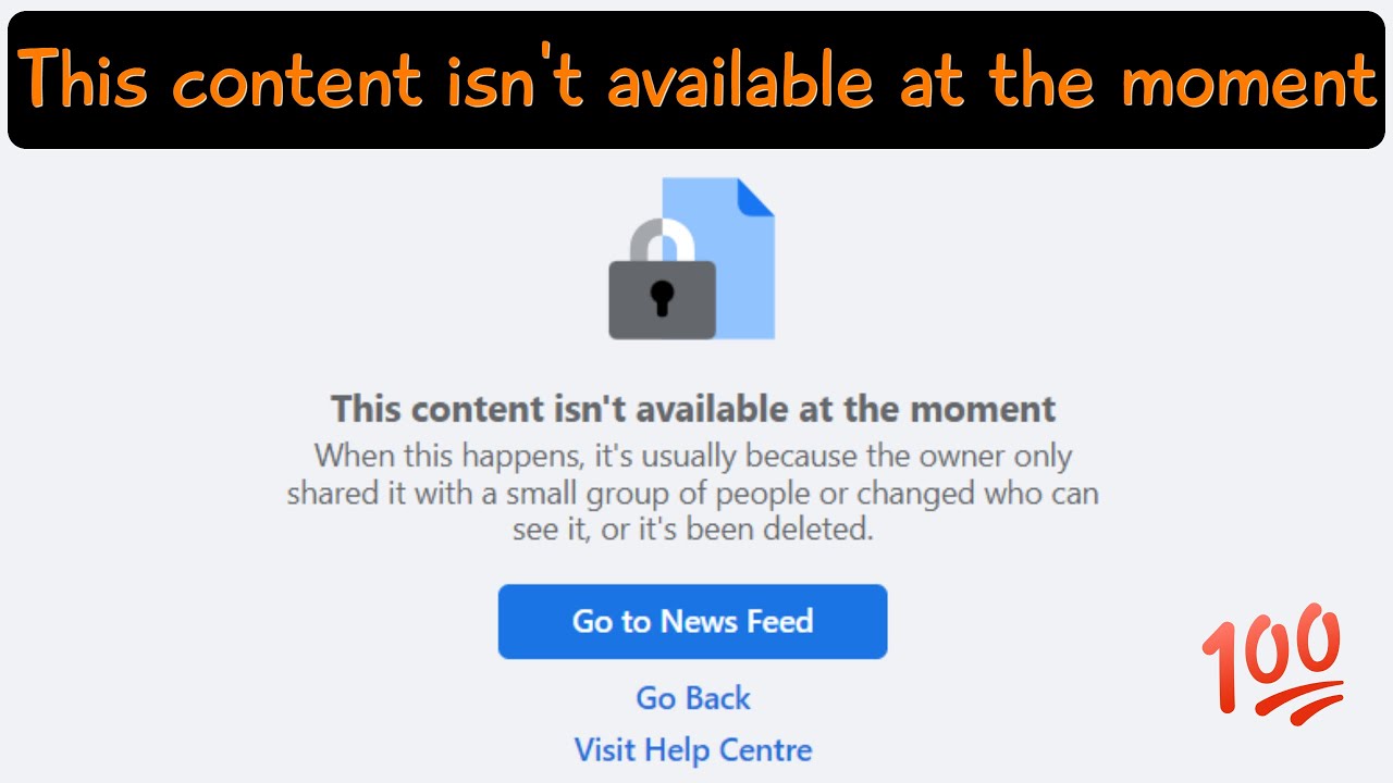 How to Solve Facebook's Content Is Not Available Error and What It