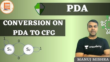 CONVERSION ON PDA TO CFG | PDA | GATE/CSE | MANUJ MISHRA