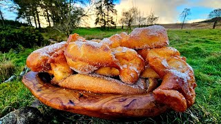 Churros with Chocolate Sauce on Steroids, a Great Recipe for Camping. ASMR Outdoor Cooking