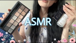 ASMR  Doing your spring makeup • roleplay • soft tapping • lid sounds • layered sounds • no talking