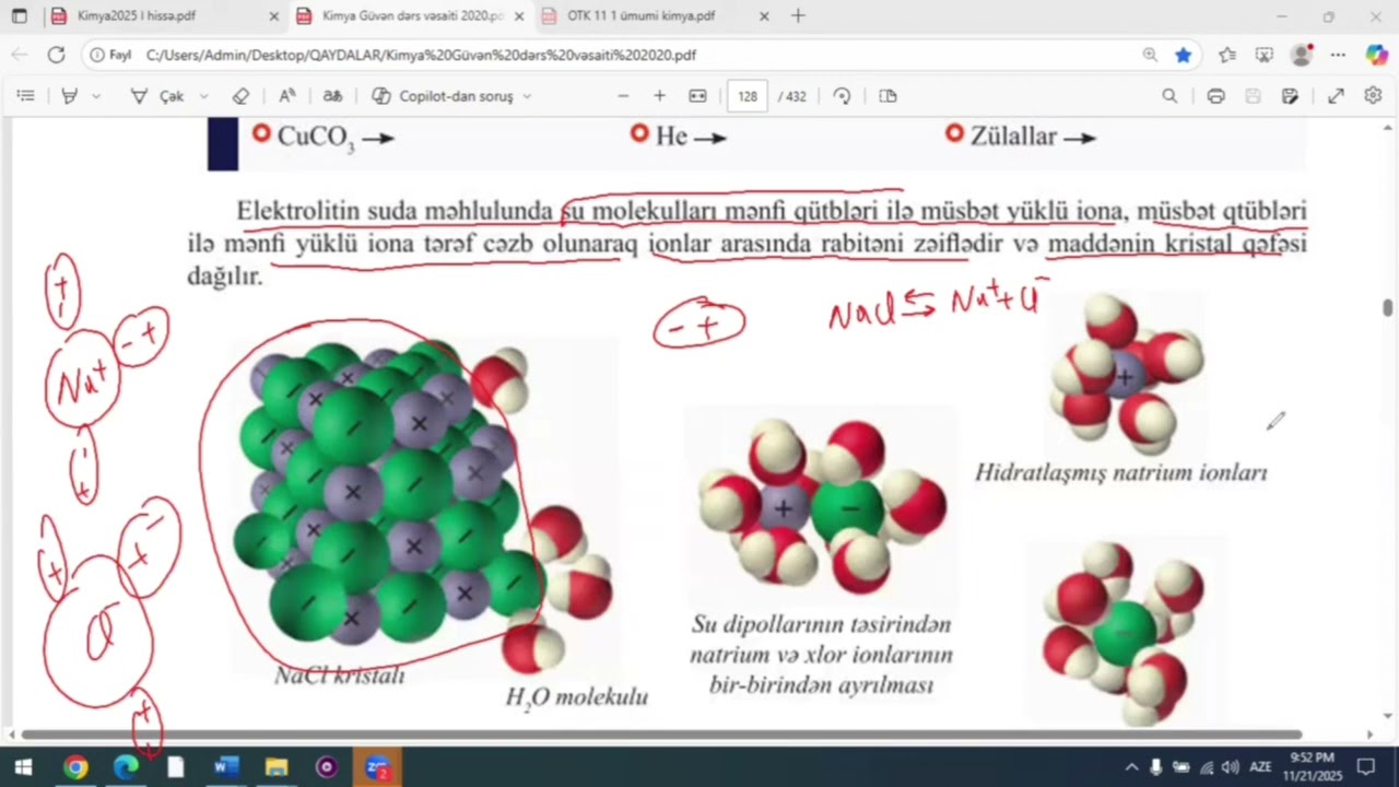 ✅Dərs izahı | Elektrolitik dissosiasiya | 