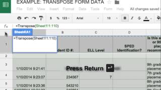 Transpose Data in a Google Sheet