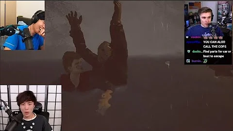 Corpse terrorizing and scaring his friends in Friday the 13th | Sykkuno, Ludwig, and Toast POVS